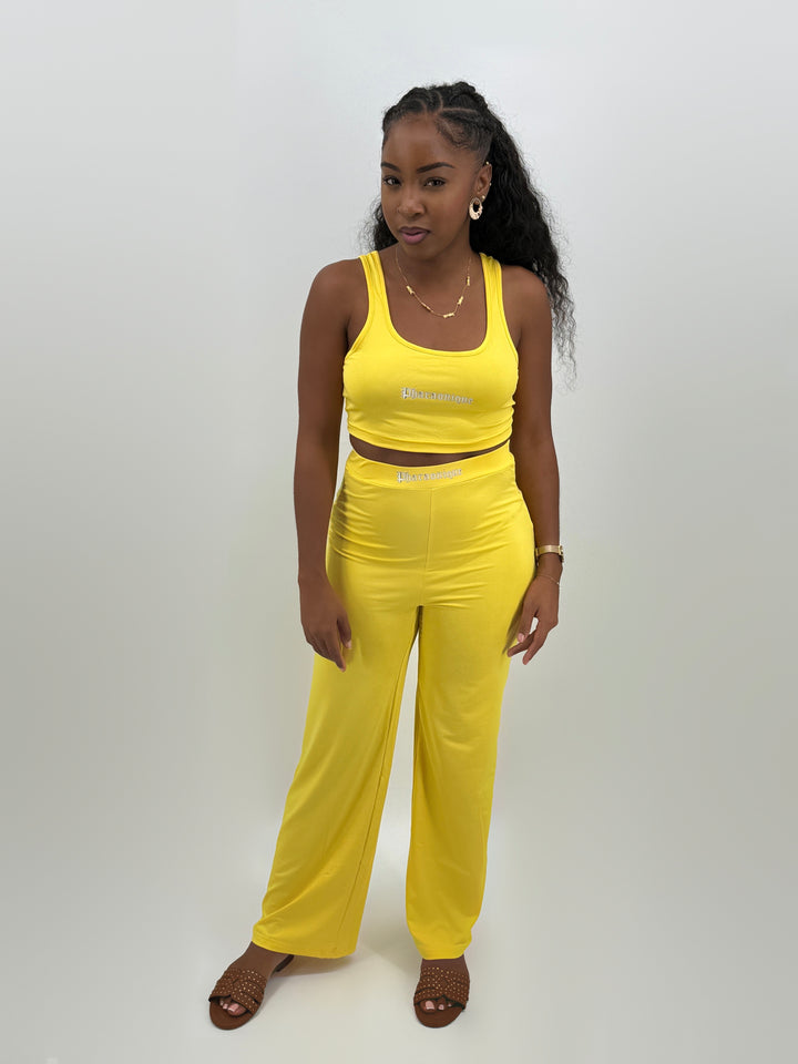 Conjunto Anubis de top e calças – Amarelo – Pharaonique