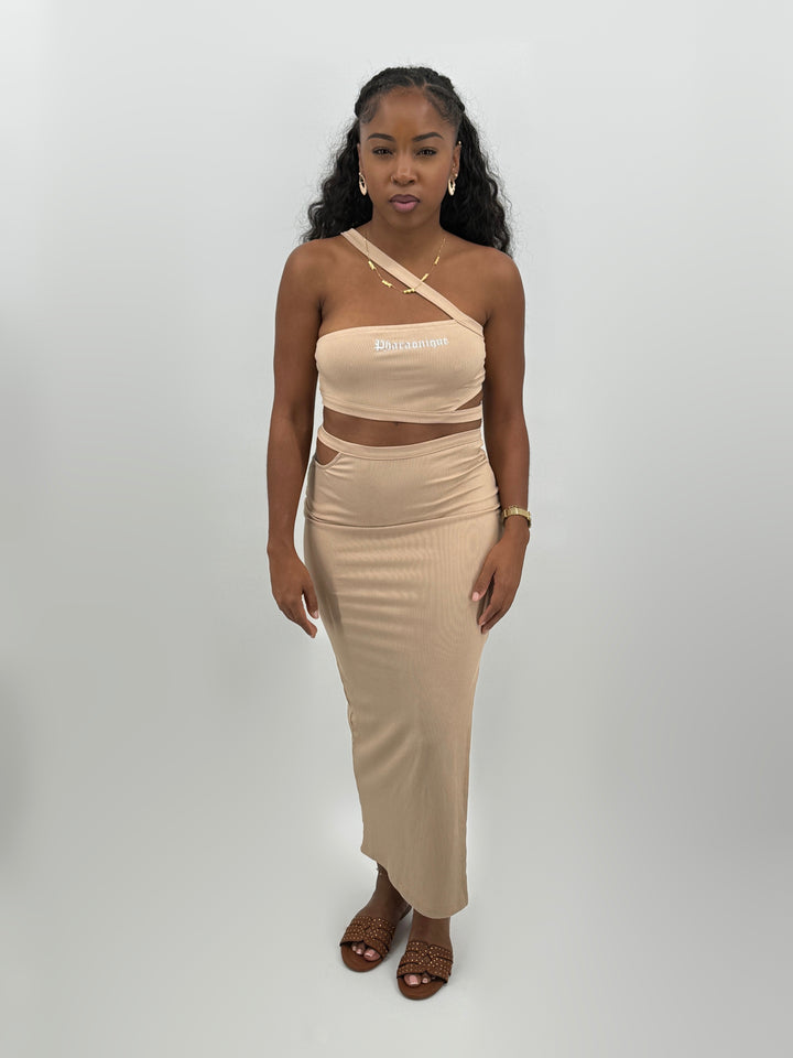 Vestido Anubis para mulher – Bege – Pharaonique