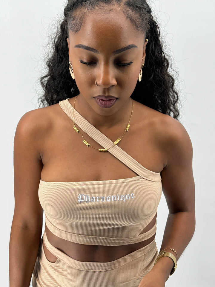 Vestido Anubis para mulher – Bege – Pharaonique