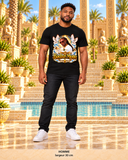 T-shirt homme Badbay Mono noir avec visuel sur le devant, largeur indiquée 30 cm