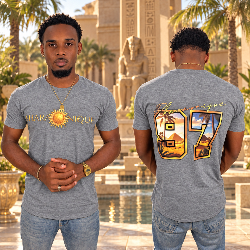 T-shirt Homme Collection 97 Gris chiné – vues face et dos