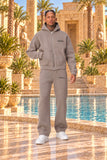 Ensemble sweat zippé et pantalon homme New Pharaon Brown – vue de face