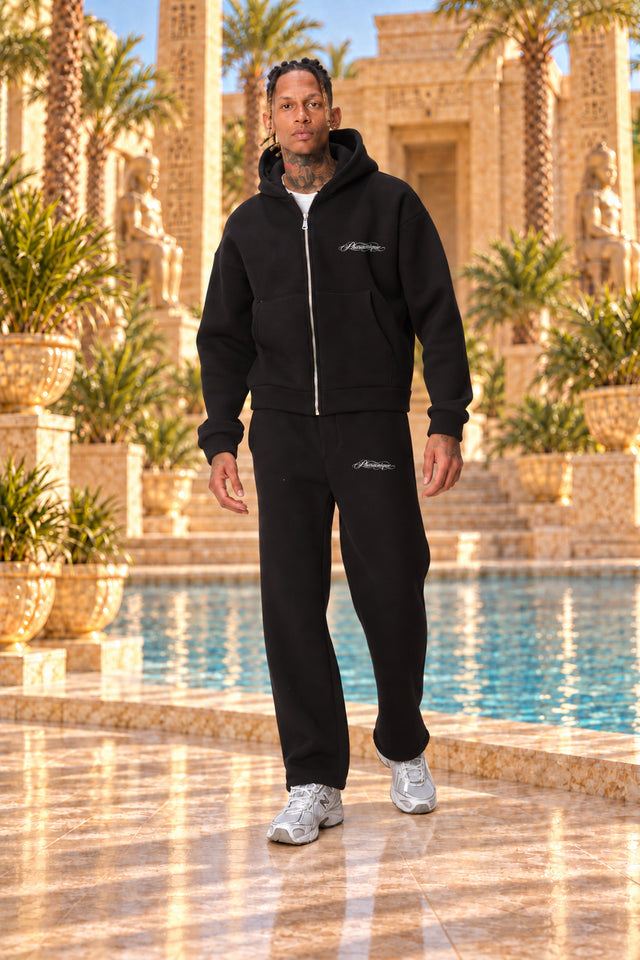 Ensemble sweat zippé et pantalon homme New Pharaon Noir – vue de face
