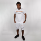 Ensemble short et t-shirt à rayures gothiques - Blanc - Pharaonique