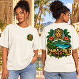 T-shirt oversize Femme Guadeloupe - Blanc cassé - avant et dos
