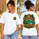 T-shirt oversize Femme Guadeloupe - Blanc - avant et dos