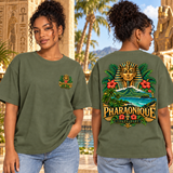 T-shirt oversize Femme Guadeloupe - Kaki - avant et dos