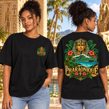 T-shirt oversize Femme Guadeloupe - Noir - avant et dos