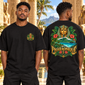 T-shirt oversize Homme Guadeloupe - Noir - avant et dos