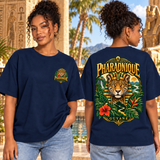 T-shirt oversize Guyane Femme Bleu marine – vue avant et dos