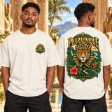 T-shirt oversize Guyane Homme Blanc cassé – vue avant et dos