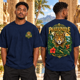 T-shirt oversize Guyane Homme Bleu marine – vue avant et dos