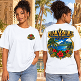 T-shirt oversize Haïti Femme Blanc – vue avant et dos