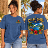 T-shirt oversize Haïti Femme Denim – vue avant et dos