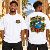 T-shirt oversize Haïti Homme Blanc – vue avant et dos