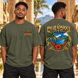 T-shirt oversize Haïti Homme Kaki – vue avant et dos