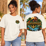 T-shirt oversize La Réunion Femme Blanc cassé – vue avant et dos