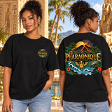 T-shirt oversize La Réunion Femme Noir – vue avant et dos