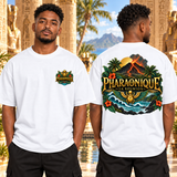 T-shirt oversize La Réunion Homme Blanc – vue avant et dos