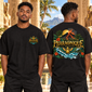 T-shirt oversize La Réunion Homme Noir – vue avant et dos