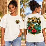 T-shirt oversize Martinique Femme Blanc cassé – vue avant et dos