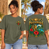 T-shirt oversize Martinique Femme Kaki – vue avant et dos