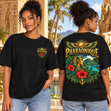 T-shirt oversize Martinique Femme Noir – vue avant et dos
