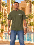 T-shirt oversize homme New Pharaon Kaki, vue de face, logo Pharaonique côté cœur