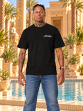 T-shirt oversize homme New Pharaon Noir profond, vue de face, logo Pharaonique côté cœur