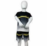 Ensemble tee-shirt et short enfant - Noir - Pharaonique — vue principale sur fond uni